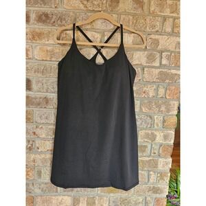 iuga Black Athletic Mini Dress Cami Tank Racerback L Built‎ in SHorts & Bra NEW